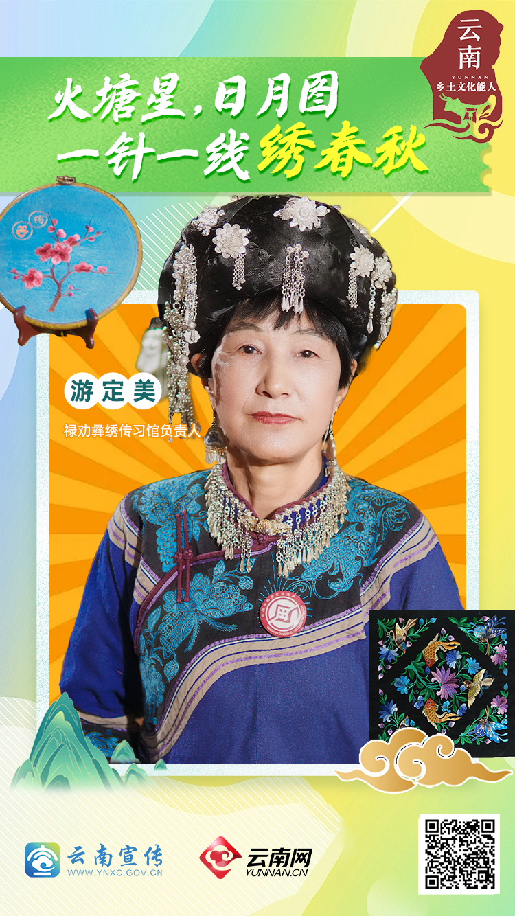 游定美：火塘星，日月图，一针一线绣春秋